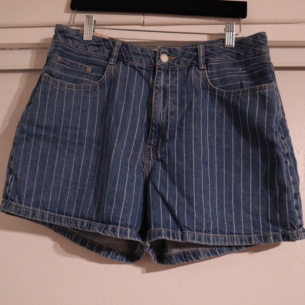 Zara High Waisted Mom Jean Shorts